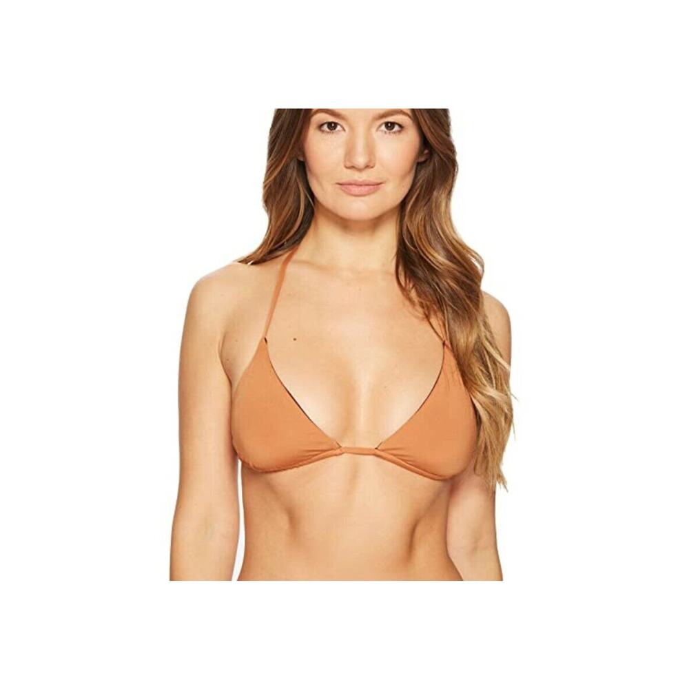 Skin Women Joan Solid Swim Bikini Top Bronze Size XS